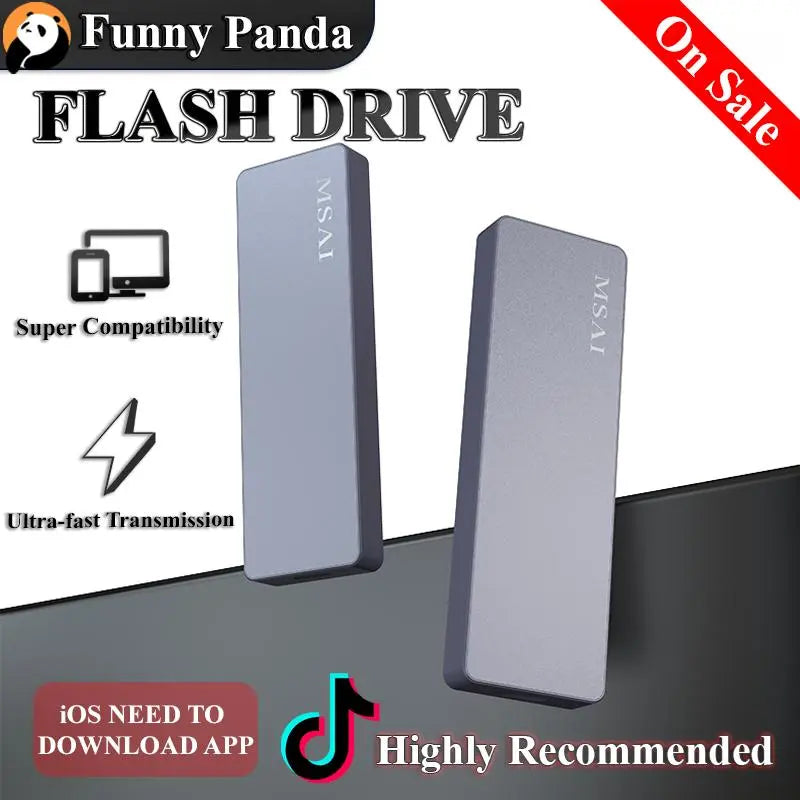 Funnypanda 1TB USB Flash Drive High-Speed USB 3.0 External Storage for Iphone Android PC Mac Foldable Design Easy Connectivity