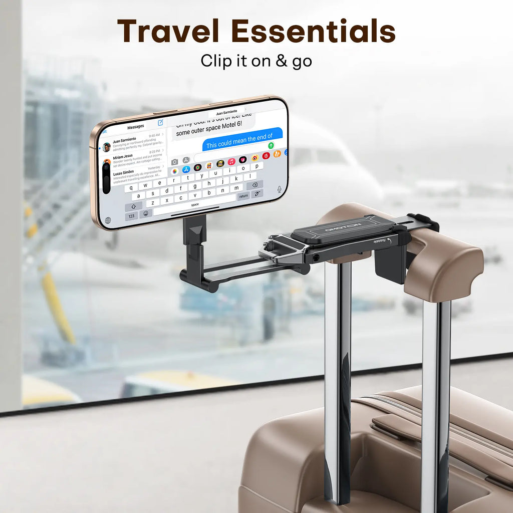OMOTON Magnetic Mobile Phone Tripod Stand - TP02 Folding Travel Mount with 360-Degree Rotating Shaft, Adjustable Ring Grip, Selfie Stick Clamping Mount & Hook, Cellphone Holder for Desk, Outdoor Use (Tech Accessories, Mobile Accessories),Summervibes