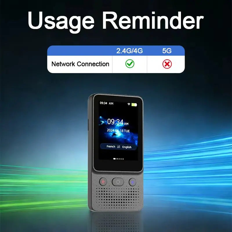 Al Language Translator Device | No Additional Charges L Translation Does Not Require a Signal Source | Translate 138+Languages with Wifi | Translation Multi-Language Touchscreen Real-Time Translaton