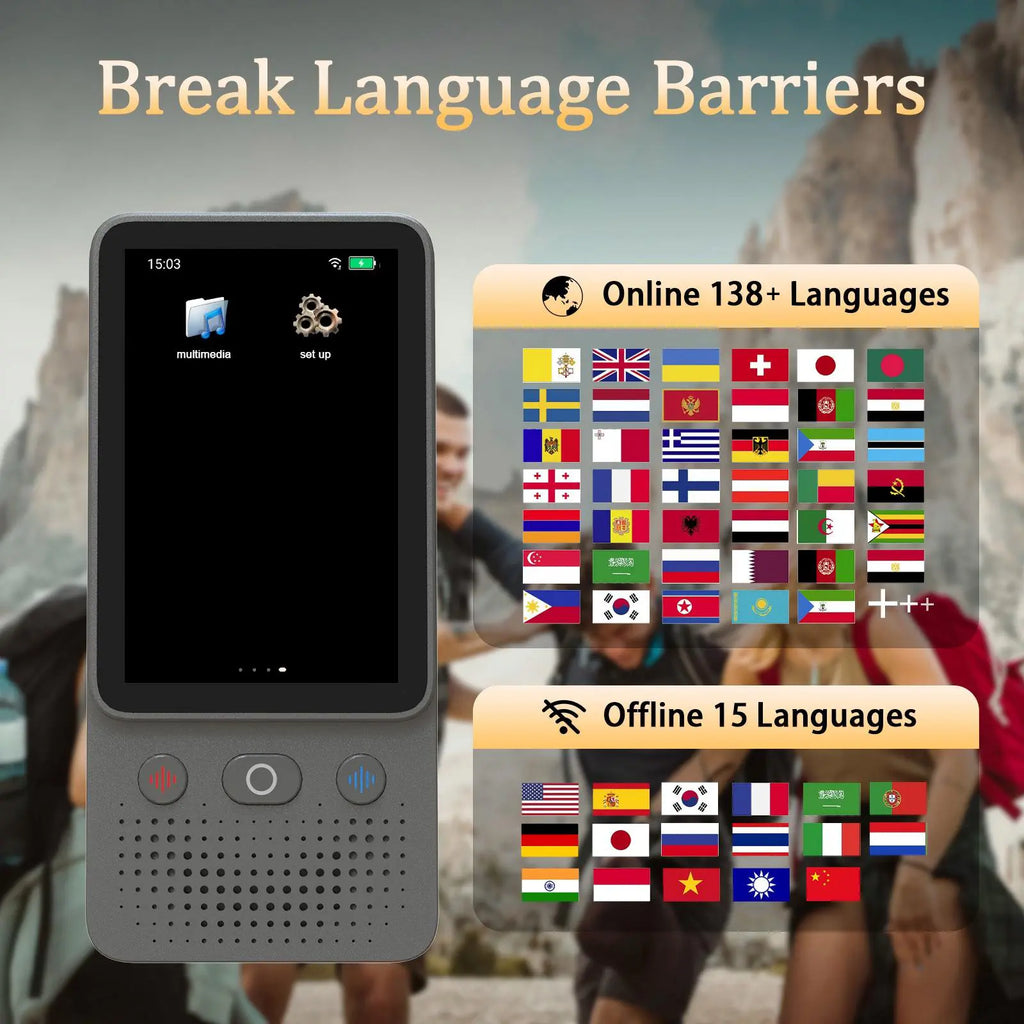 Al Language Translator Device | No Additional Charges L Translation Does Not Require a Signal Source | Translate 138+Languages with Wifi | Translation Multi-Language Touchscreen Real-Time Translaton