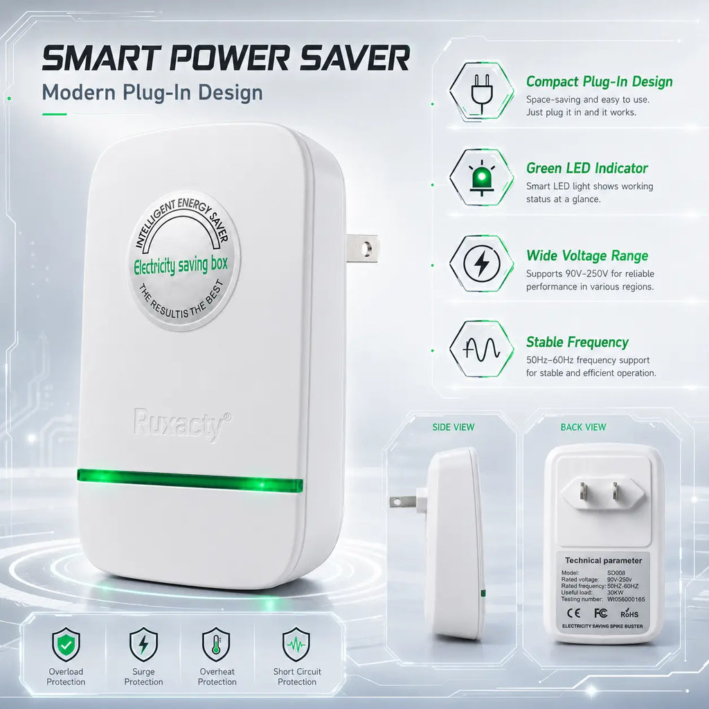 Plug-In Power Device with Indicator Light, Compact Indoor Electrical Accessory for Home, Office, Dorm, and Daily Use