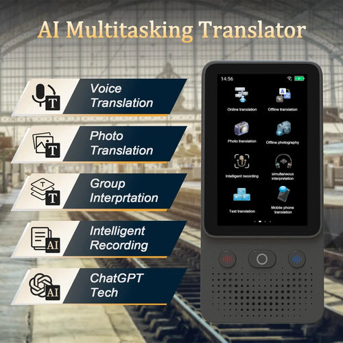 Al Language Translator Device | No Additional Charges L Translation Does Not Require a Signal Source | Translate 138+Languages with Wifi | Translation Multi-Language Touchscreen Real-Time Translaton