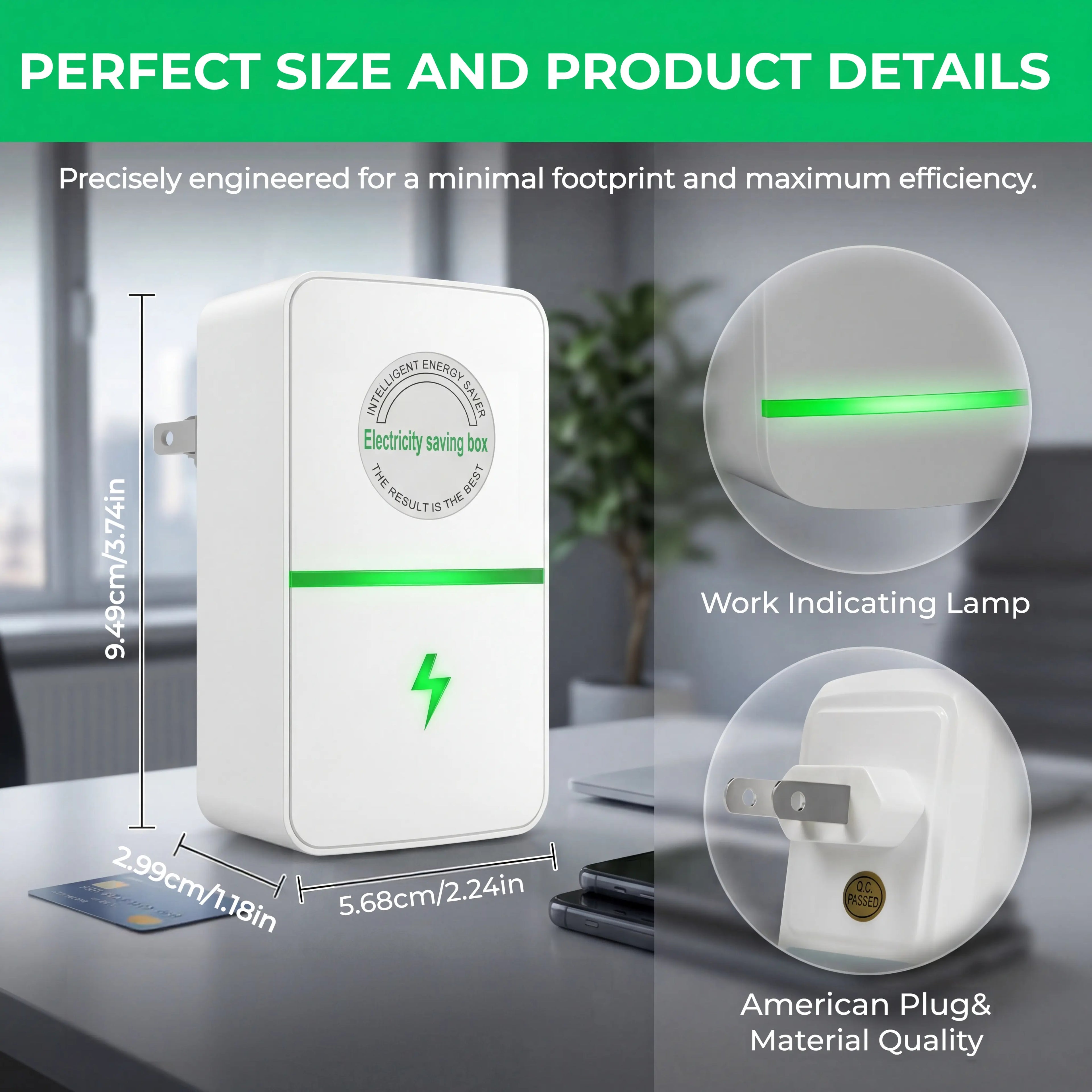 Plug-In Power Box with US Plug – 2026 Updated Design, Compatible with 90–250V Input Range.