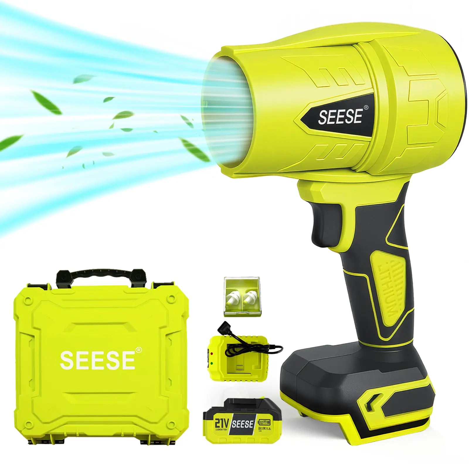 【Fathersdaygift】Seese Turbo Jet Blower,Leaf Blower, Violent Turbo Fan, Pure Copper Motor,Car Drying after Wash, Handheld Snow Blower,Cordless Turbo Power Air Duster,Home Improve,Garden Mainte Holiday Gifts