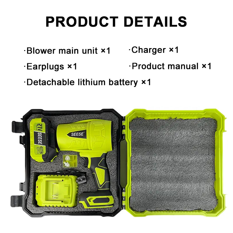 【Fathersdaygift】Seese Turbo Jet Blower,Leaf Blower, Violent Turbo Fan, Pure Copper Motor,Car Drying after Wash, Handheld Snow Blower,Cordless Turbo Power Air Duster,Home Improve,Garden Mainte Holiday Gifts