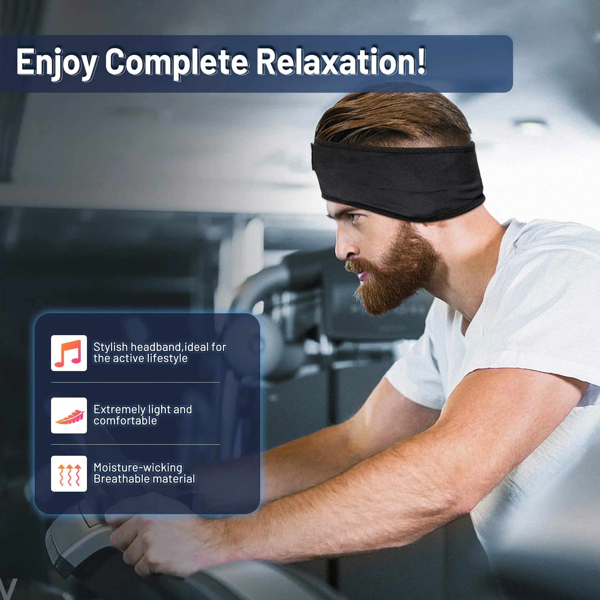 Sleep Headphones Wireless Music Headband (Upgrade),Unisex Sleep Music Eye Mask,Sleeping Headphones for Side Sleepers,Wireless Sports Headband with HD Stereo Speakers for Jogging, Sports,Travel