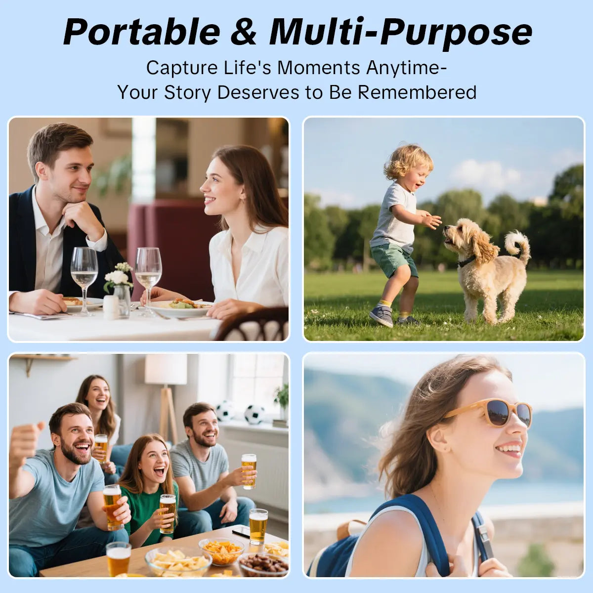 W&O Portable 2.5K Ultra HD Video Recorder with 180° Rotating Lens, Handheld Stabilizer Pocket Camera, Full Body Camera for Vlogging, Travel & Daily Life Recording, USB Rechargeable, Black, Vlogging Camera, Modern Gadget, Durable Construction, Camcorder