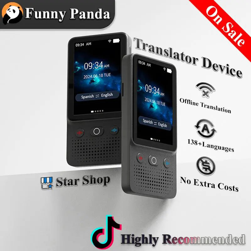 Al Language Translator Device | No Additional Charges L Translation Does Not Require a Signal Source | Translate 138+Languages with Wifi | Translation Multi-Language Touchscreen Real-Time Translaton