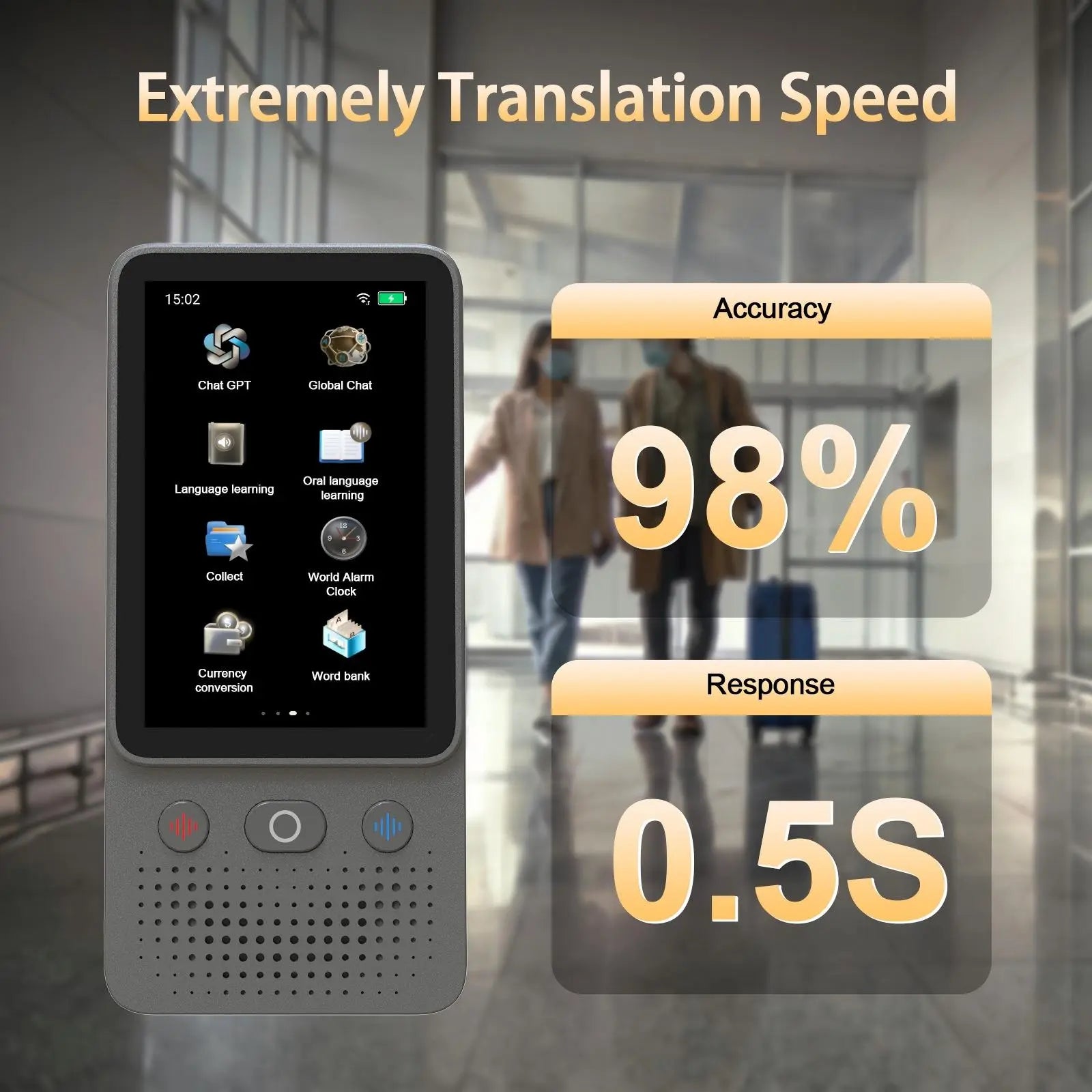 Al Language Translator Device | No Additional Charges L Translation Does Not Require a Signal Source | Translate 138+Languages with Wifi | Translation Multi-Language Touchscreen Real-Time Translaton